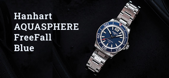 Hanhart AQUASPHERE FreeFall Blue – zegarek nurkowy o wyjątkowym charakterze