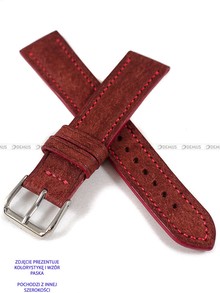 Pasek skórzany ręcznie robiony A. Kucharski Leather - Badalassi Carlo Pueblo - Coccinella/Red - 18 mm