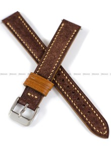 Pasek skórzany ręcznie robiony A. Kucharski Leather - Conceria Il Ponte Maya Double - Chocolate/Camel - 16 mm
