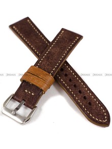Pasek skórzany ręcznie robiony A. Kucharski Leather - Conceria Il Ponte Maya Double - Chocolate/Camel - 20 mm