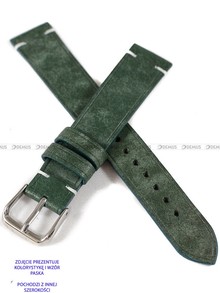 Pasek skórzany ręcznie robiony A. Kucharski Leather - Conceria Il Ponte Maya Simple - Olive/White - 16 mm
