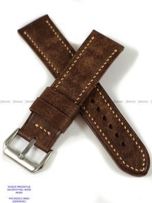 Pasek skórzany ręcznie robiony A. Kucharski Leather - Conceria Il Ponte Maya - chocolate/earthyyellow 16 mm