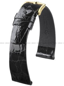 Pasek skórzany z krokodyla do zegarka - Hirsch Prestige Croco 02208050-1-20 - 20 mm  - zwężany