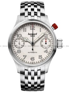 Zegarek Męski Automatyczny Hanhart MonoScope Silver Smooth Bezel 45 mm