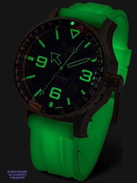 Pasek silikonowy do zegarka Vostok Europe Expedition YN55-597B730 - 24 mm - luminescencyjny, świecący w nocy