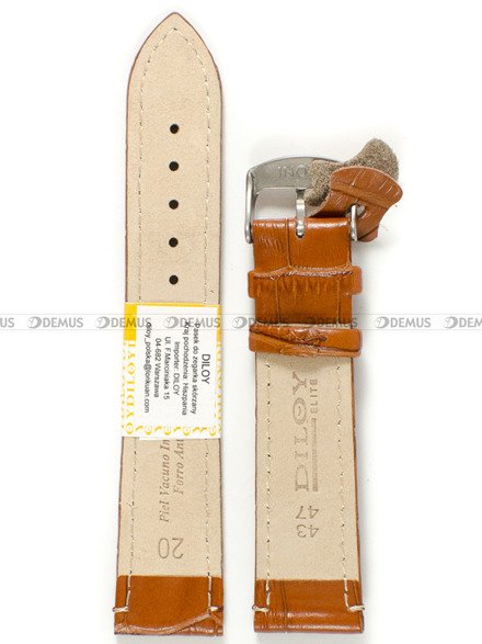 Pasek skórzany do zegarka - Diloy 402.20.3 - 20 mm