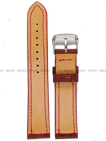 Pasek skórzany ręcznie robiony A. Kucharski Leather - Badalassi Carlo Pueblo - Coccinella/Red - 20 mm