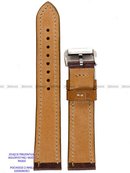 Pasek skórzany ręcznie robiony A. Kucharski Leather - Conceria Il Ponte Maya Double - Chocolate/Camel - 30 mm