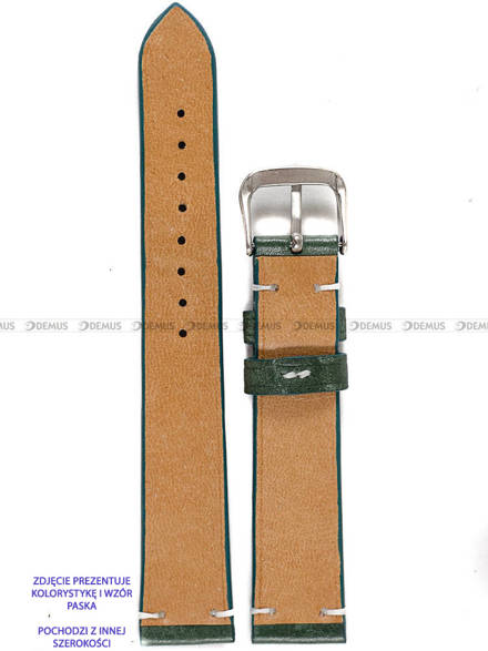 Pasek skórzany ręcznie robiony A. Kucharski Leather - Conceria Il Ponte Maya Simple - Olive/White - 16 mm