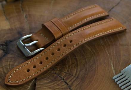 Pasek skórzany ręcznie robiony A. Kucharski Leather - Conceria Il Ponte Maya - cognac/camel 16 mm