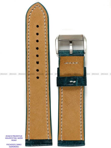 Pasek skórzany ręcznie robiony A. Kucharski Leather - Conceria Il Ponte Maya - turquoise/white 20 mm