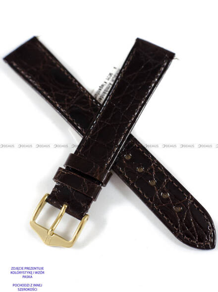 Pasek skórzany z krokodyla do zegarka - Hirsch Genuine Croco 18920810-1-19 - 19 mm - zwężany