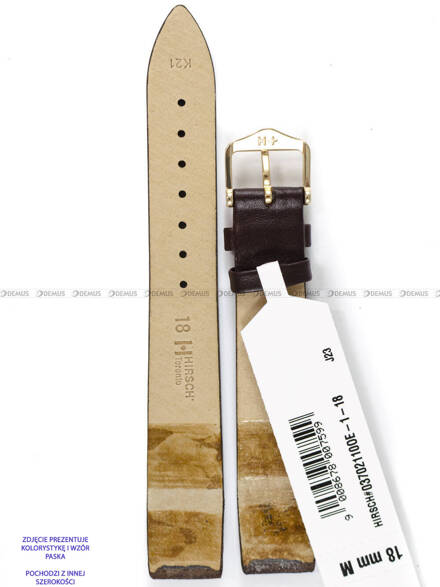 Pasek zaczepowy klejony skórzany do zegarka - Hirsch Toronto 03702110OE-1-12 - 12 mm