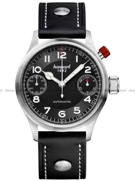 Zegarek Męski Automatyczny Hanhart MonoScope Black Smooth Bezel 45 mm