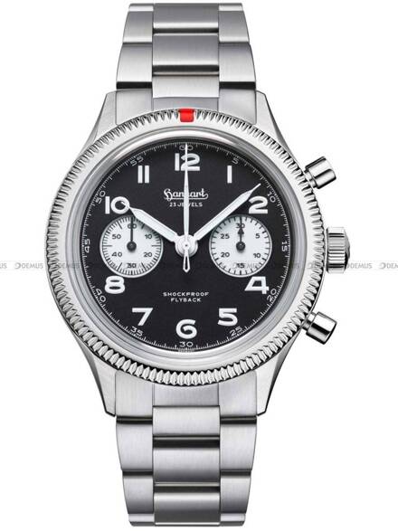 Zegarek Męski Mechaniczny Hanhart 417 ES Flyback Reverse Panda 42 mm H721.211-6428