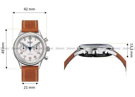 Zegarek Męski Mechaniczny Hanhart 417 ES Moby Dick 42 mm H721.202-7210