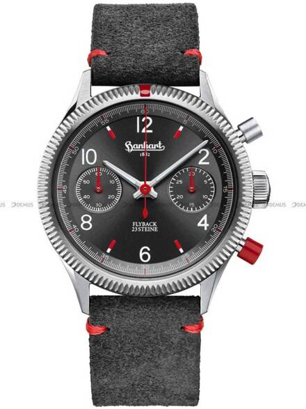 Zegarek Męski Mechaniczny Hanhart Red X Grey 39 mm H702L.240-0310 - Dodatkowy stoper w zestawie