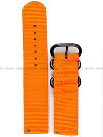 Pasek nylonowy pomarańczowy z czarną klamerką do zegarka - Nato PN6.22.12-CZ - 22 mm