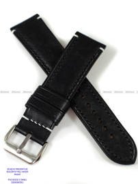 Pasek skórzany ręcznie robiony A. Kucharski Leather - Conceria Il Ponte Maya - black/black 28 mm