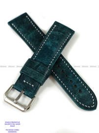 Pasek skórzany ręcznie robiony A. Kucharski Leather - Conceria Il Ponte Maya - turquoise/white 20 mm