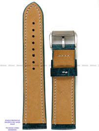 Pasek skórzany ręcznie robiony A. Kucharski Leather - Conceria Il Ponte Maya - turquoise/white 32 mm