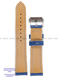 Pasek skórzany ręcznie robiony A. Kucharski Leather - Grattamacco - Blue/White - 28 mm