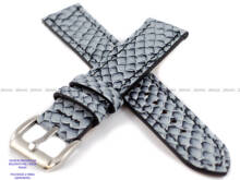Pasek skórzany z łososia ręcznie robiony A. Kucharski Leather - Salmon GF - Icy/Black 16 mm